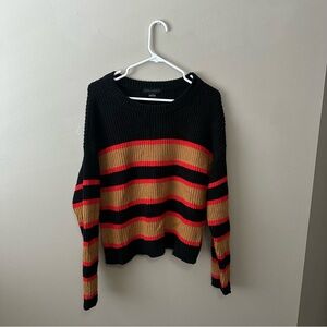 Sanctuary Black and Gold Striped Sweater